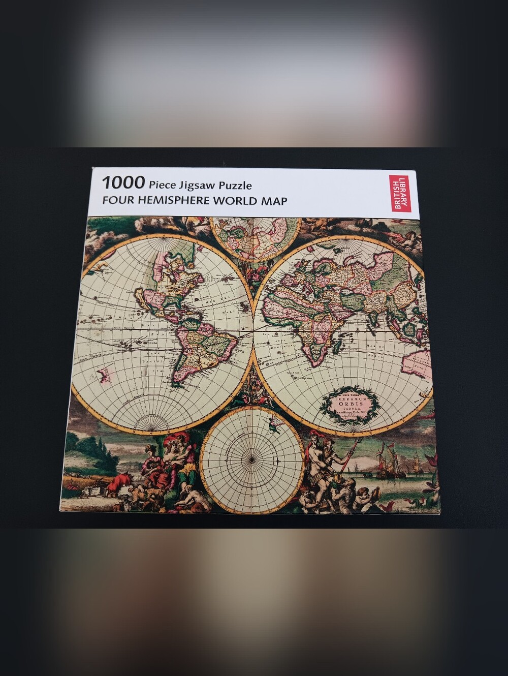 British Library Four Hemisphere World Map 1000-Piece Jigsaw Puzzle - Multicolor